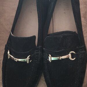 Faux Black Suede Women's Loafers Size 8 NEW